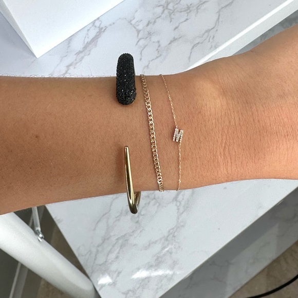 Michael Kors Black Crystal Pavé Hinged Gold Cuff - Picture 5 of 5